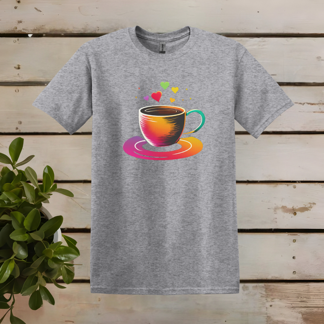 T-Shirt mit Herz-Kaffeetasse