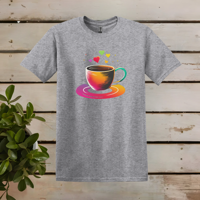 T-Shirt mit Herz-Kaffeetasse