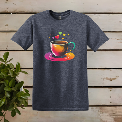 T-Shirt mit Herz-Kaffeetasse