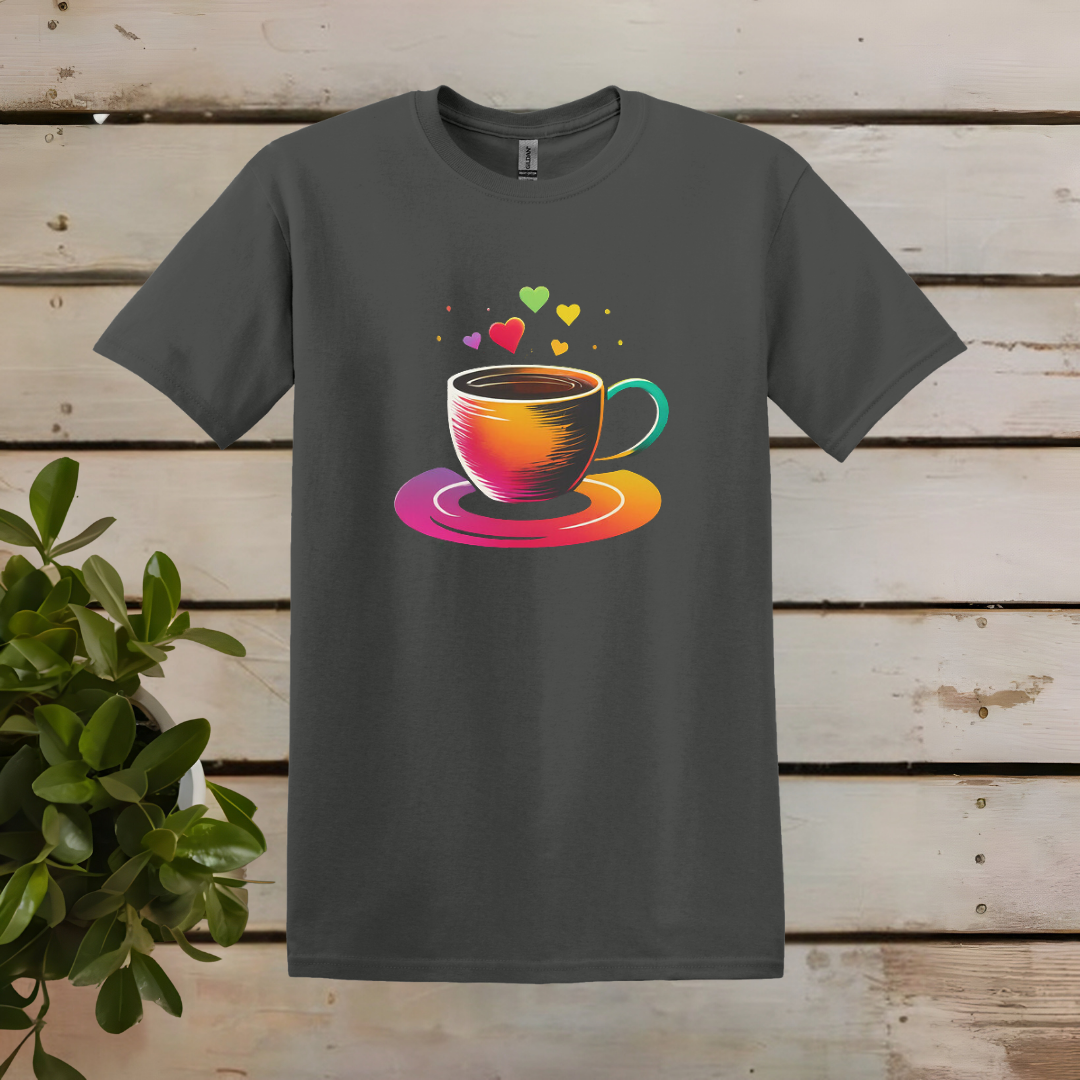 T-Shirt mit Herz-Kaffeetasse