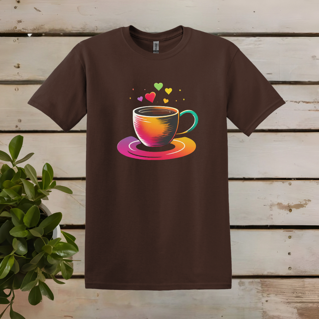 T-Shirt mit Herz-Kaffeetasse