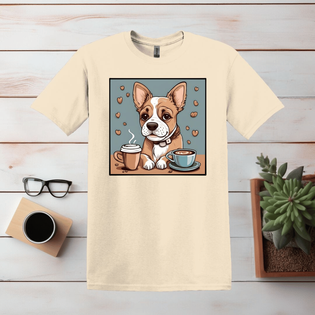 Süße Bulldogge und Kaffee T-Shirt