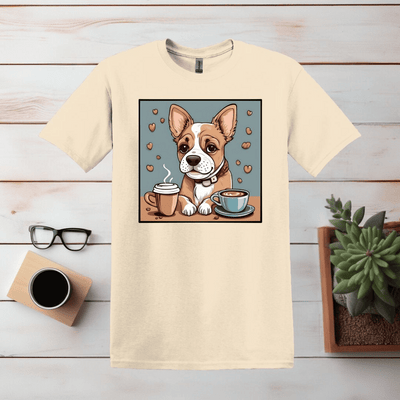 Cute Bulldog and Coffee T-Shirt