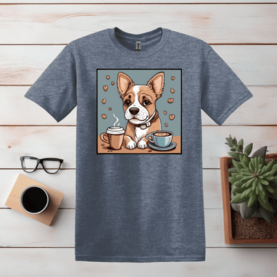 Süße Bulldogge und Kaffee T-Shirt