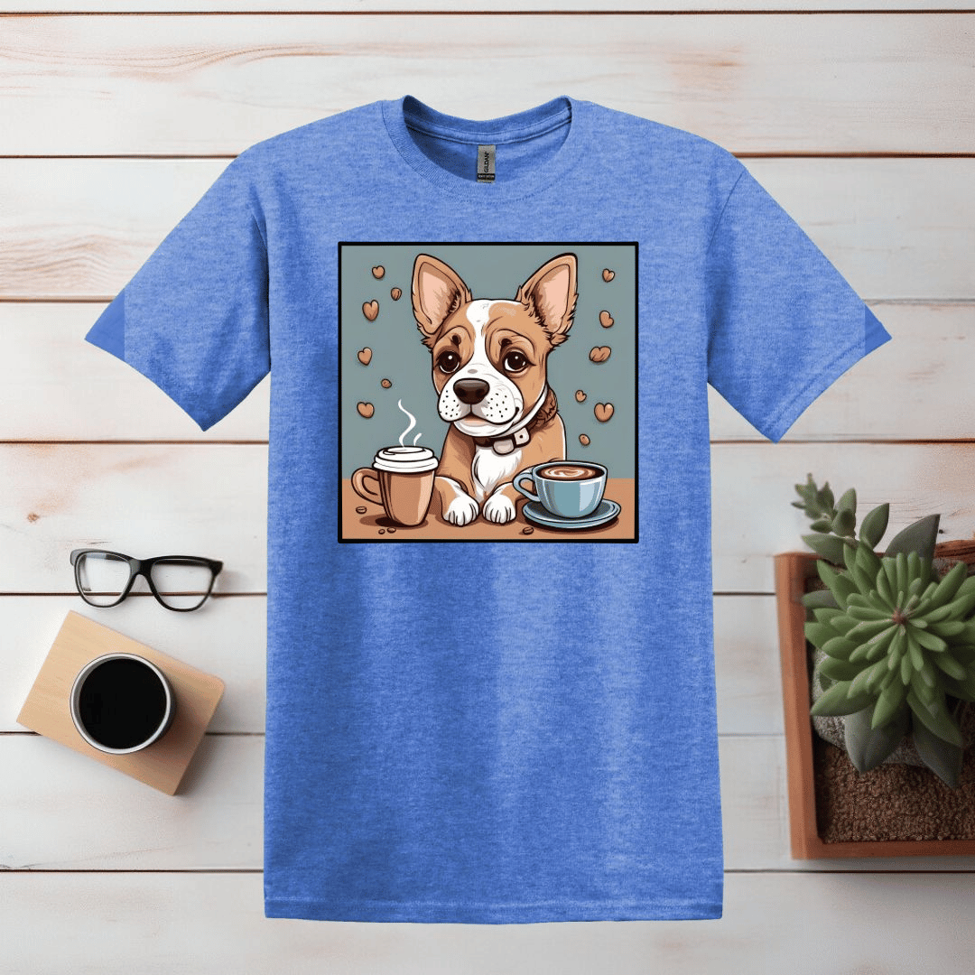 Cute Bulldog and Coffee T-Shirt