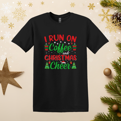 I Run on Coffee and Christmas Cheer T-shirt