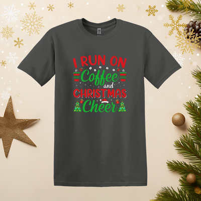 I Run on Coffee and Christmas Cheer T-shirt