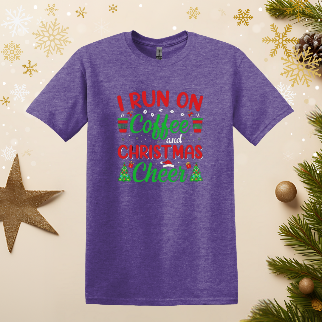 I Run on Coffee and Christmas Cheer T-shirt