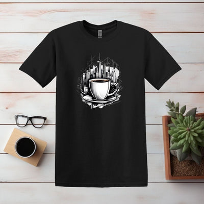 Printify T-Shirt Black / S City Coffee Shirt T shirt