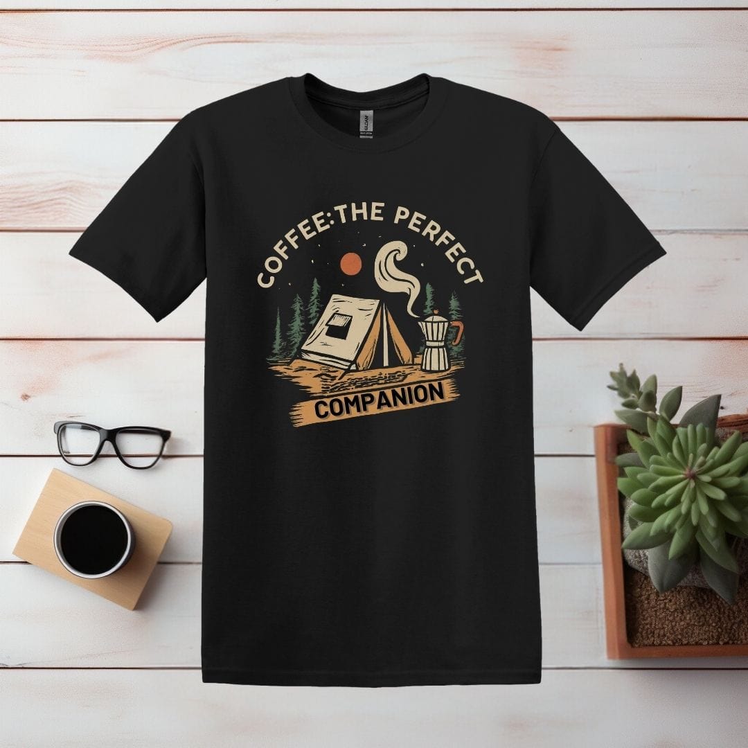 Printify T-Shirt Black / S Coffee Is The Perfect Companion T shirt