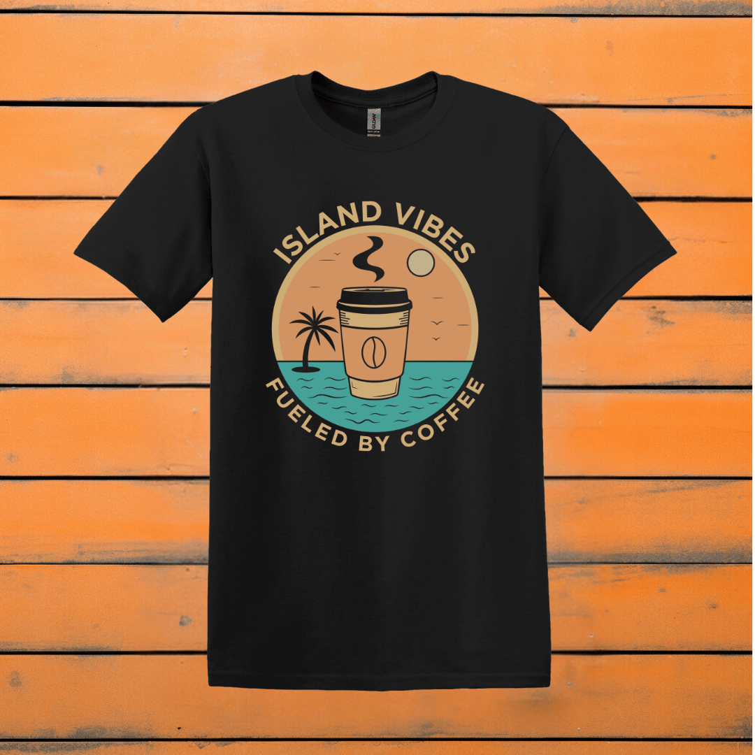 Printify T-Shirt Black / S Island Vibes Coffee