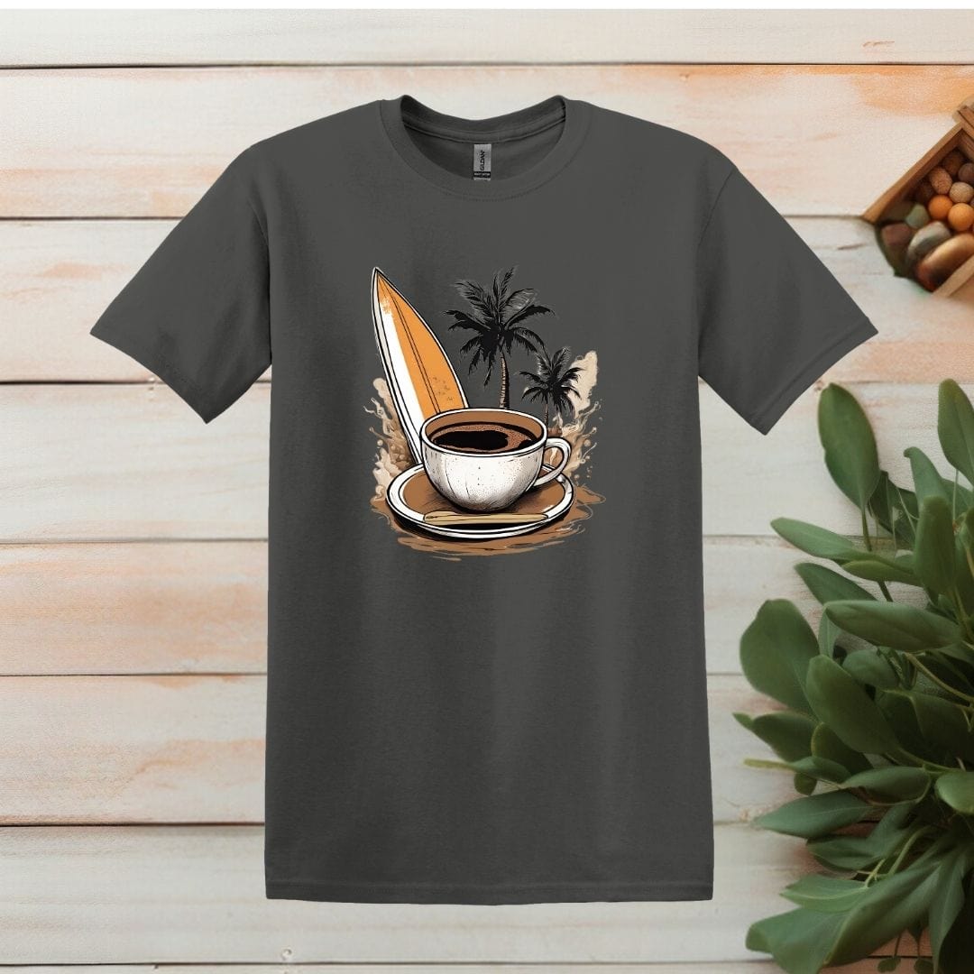 Printify T-Shirt Charcoal / S Coffee Surfboard T shirt