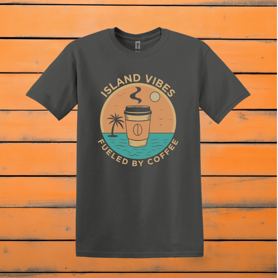 Printify T-Shirt Charcoal / S Island Vibes Coffee