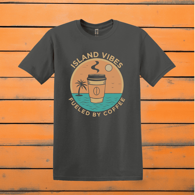 Printify T-Shirt Charcoal / S Island Vibes Coffee