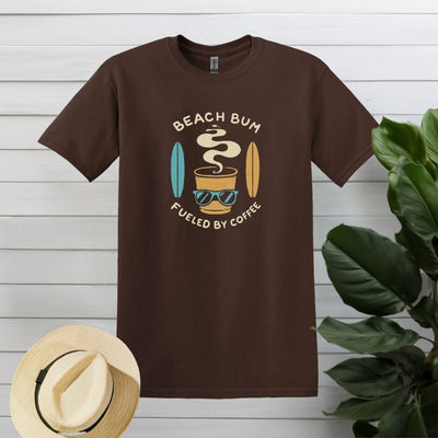 Printify T-Shirt Dark Chocolate / 3XL Beach Bum Coffee T shirt