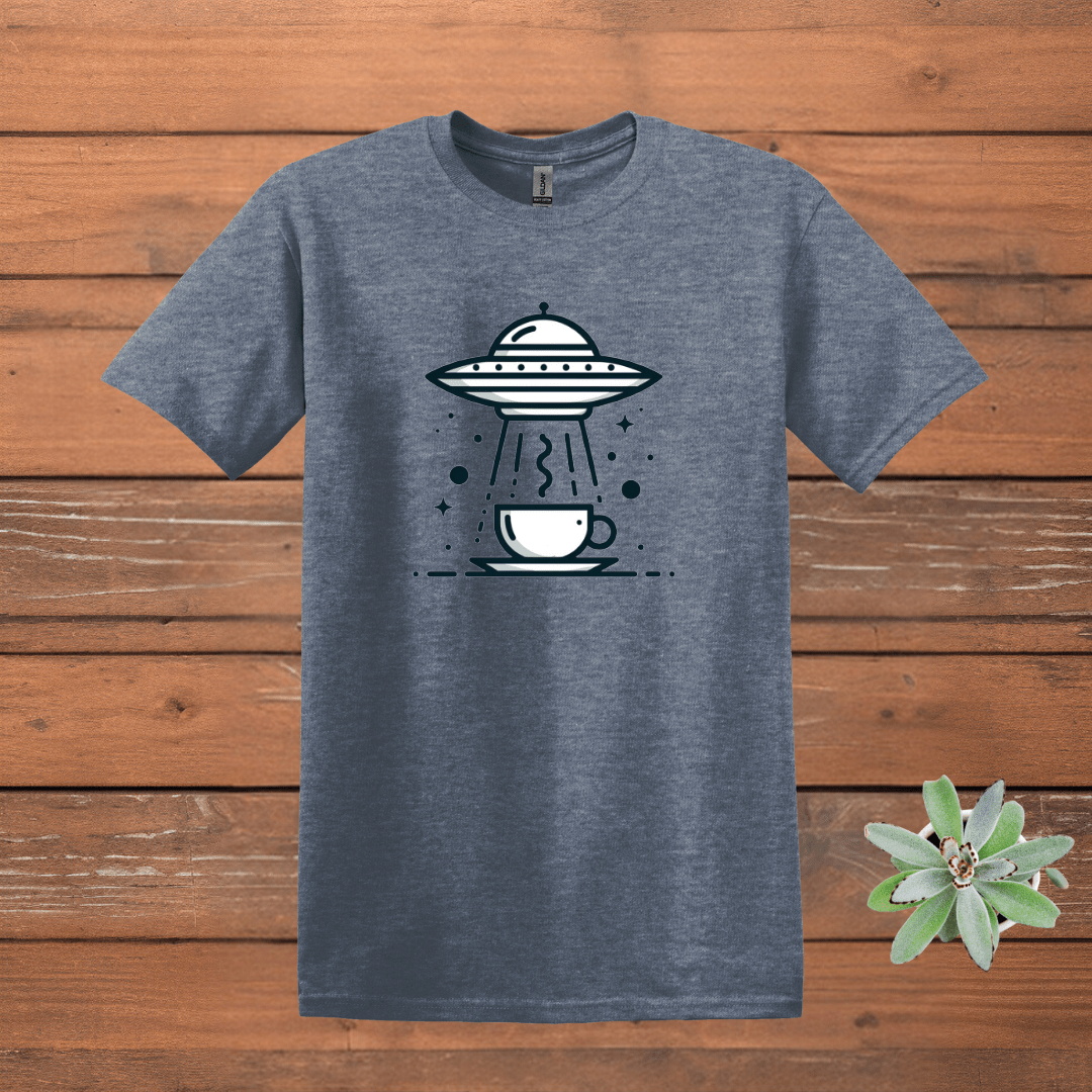 Printify T-Shirt Heather Indigo / 2XL UFO Coffee T shirt