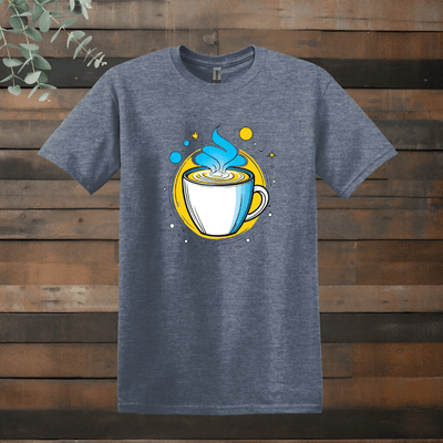 Printify T-Shirt Heather Indigo / M Futuristic Coffee Design T shirt