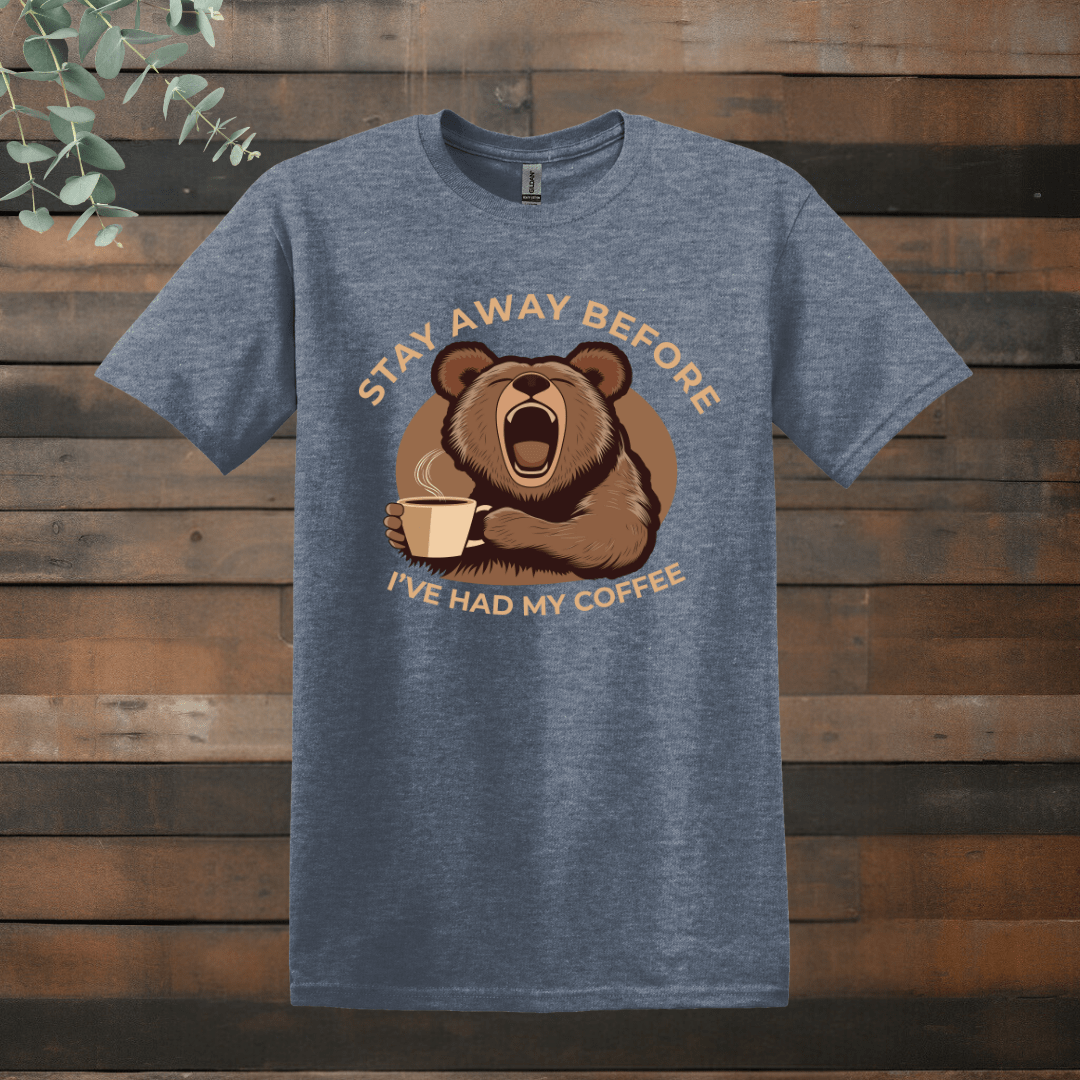 Printify T-Shirt Heather Indigo / S Bear To Wake Up T shirt