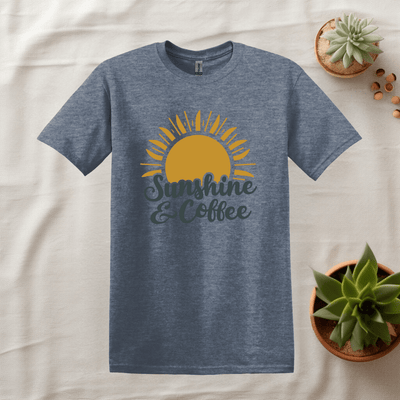 Printify T-Shirt Heather Indigo / S Coffee and Sunshine Tee T shirt