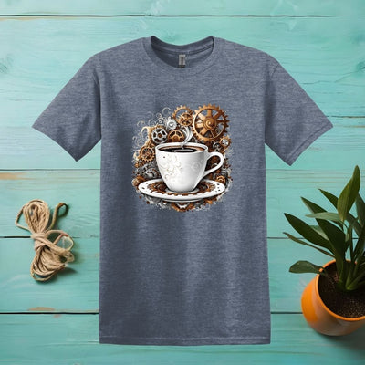 Printify T-Shirt Heather Indigo / S Coffee Mechanical Mind T shirt