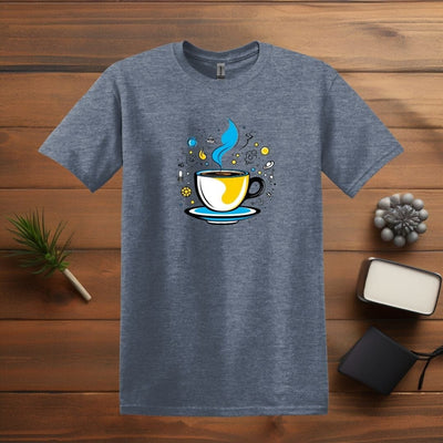 Printify T-Shirt Heather Indigo / S Coffee Space Design T shirt