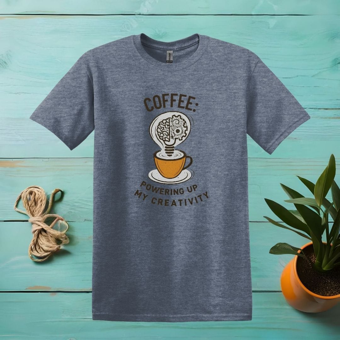 Printify T-Shirt Heather Indigo / S Creativity and Coffee T shirt