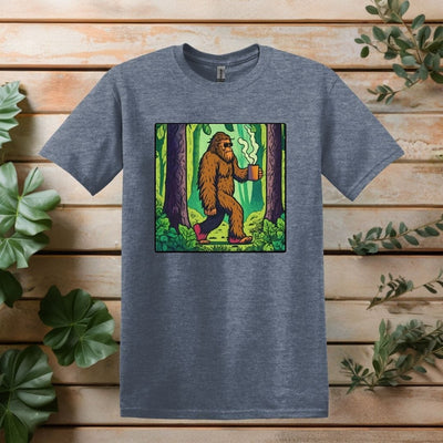 Printify T-Shirt Heather Indigo / S Sasquatch Coffee T shirt