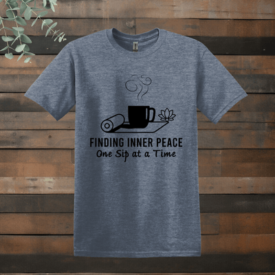 Printify T-Shirt Heather Indigo / S Yoga and Coffee T shirt