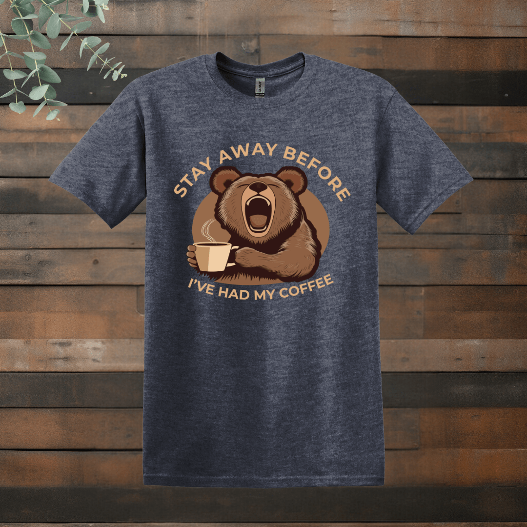 Printify T-Shirt Heather Navy / S Bear To Wake Up T shirt