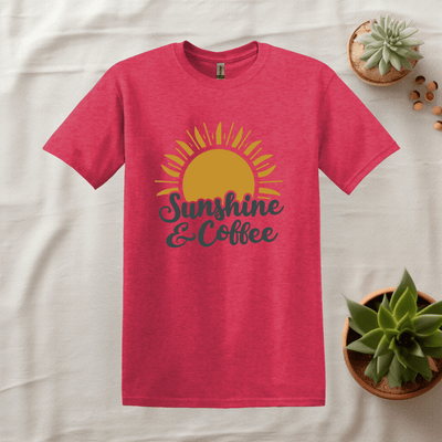 Printify T-Shirt Heather Red / S Coffee and Sunshine Tee T shirt