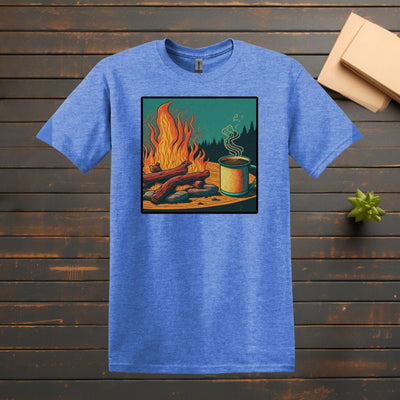 Printify T-Shirt Heather Royal / S Campfire Coffee T shirt