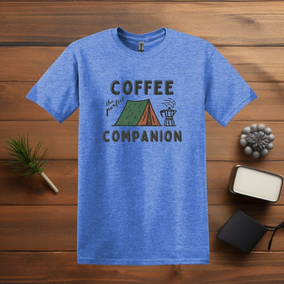 Printify T-Shirt Heather Royal / S Coffee: Camp Companion T shirt