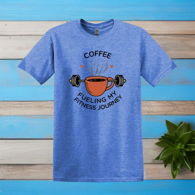 Printify T-Shirt Heather Royal / S Coffee: Fueling My Fitness Journey T shirt