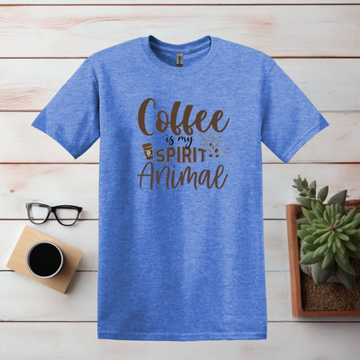 Printify T-Shirt Heather Royal / S Coffee Is My Spirit Animal T shirt