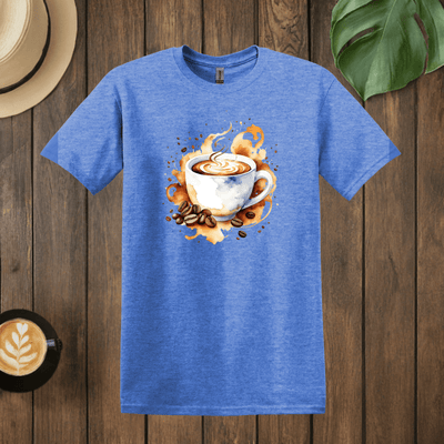 Printify T-Shirt Heather Royal / S Coffee Watercolor Art T shirt