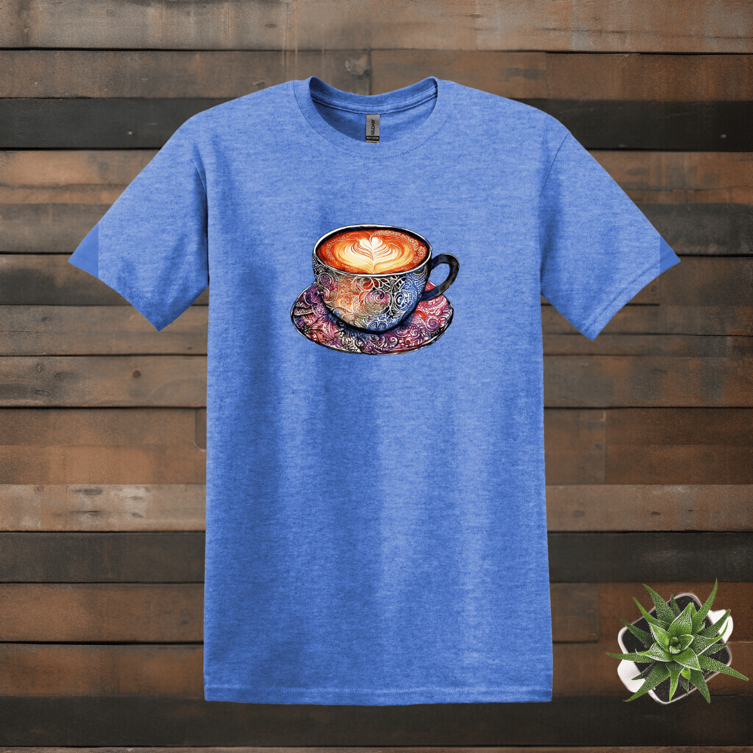 Printify T-Shirt Heather Royal / S Kaleidoscope Coffee Cup T shirt