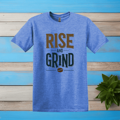 Printify T-Shirt Heather Royal / S Rise and Grind T shirt