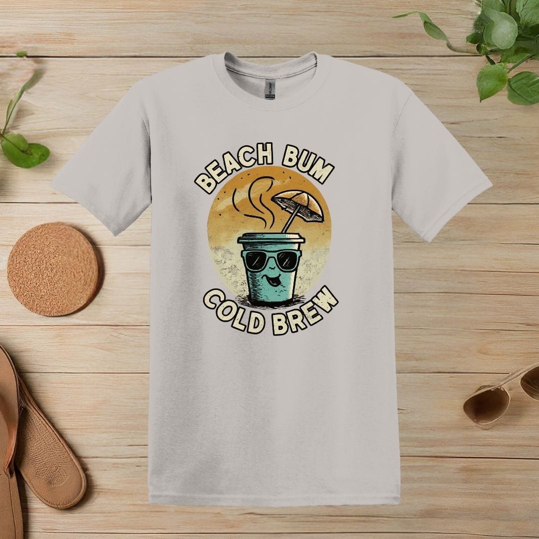 Printify T-Shirt Ice Grey / S Beach Bum Cold Brew T shirt