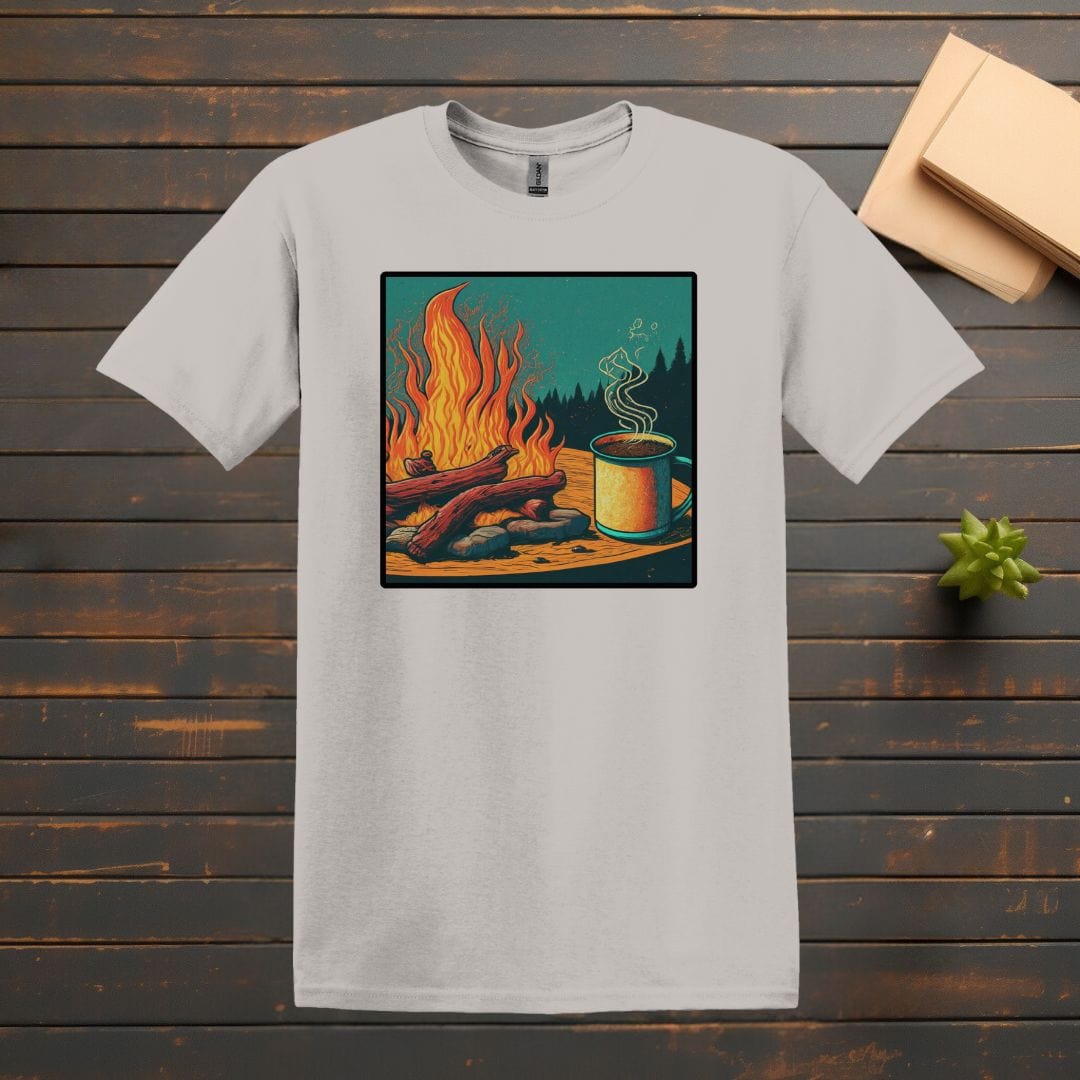 Printify T-Shirt Ice Grey / S Campfire Coffee T shirt