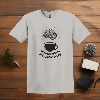 Printify T-Shirt Ice Grey / S Coffee Brain and Creativity T shirt