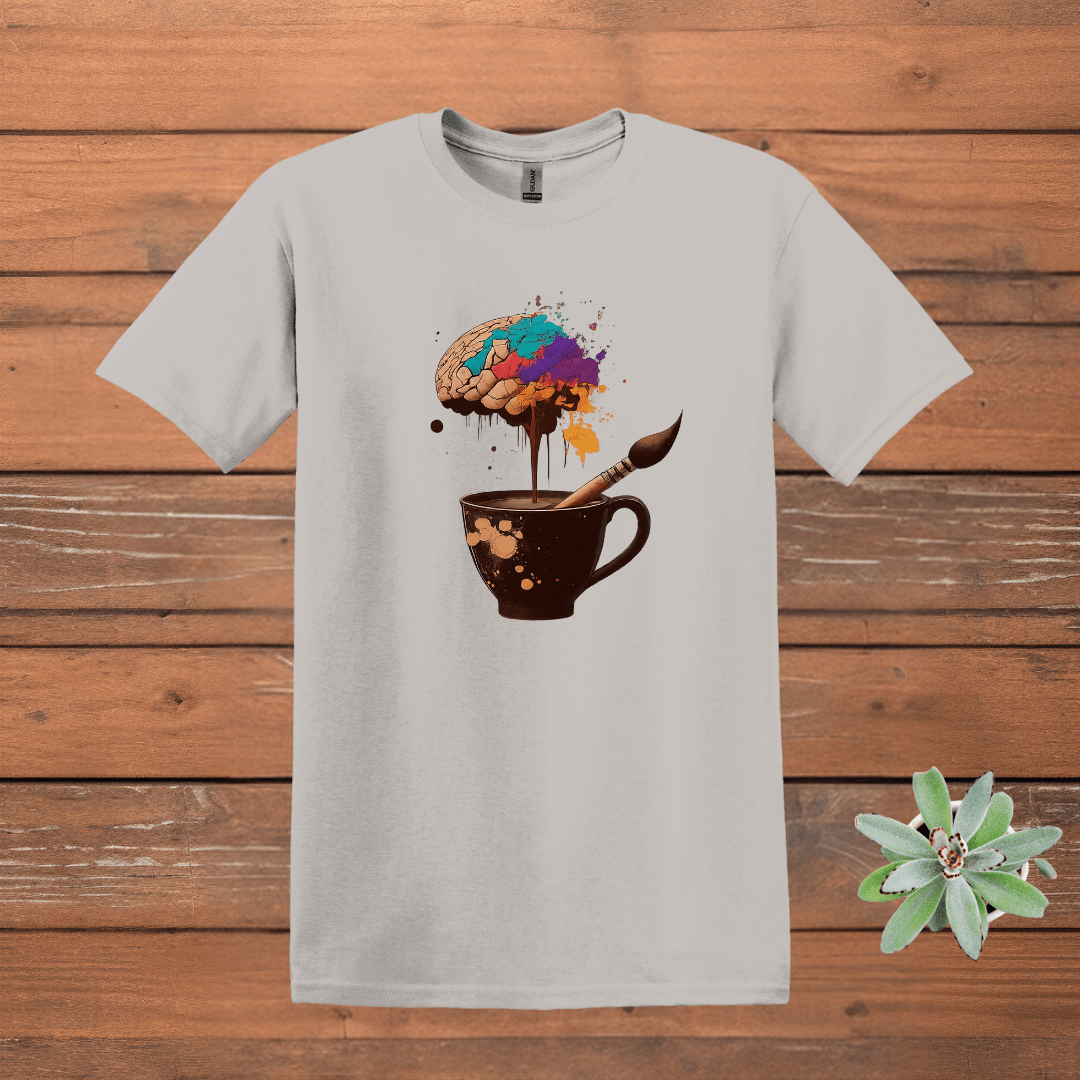 Printify T-Shirt Ice Grey / S Coffee Brain Art T shirt