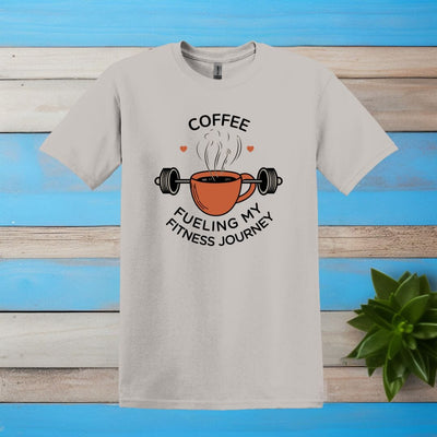 Printify T-Shirt Ice Grey / S Coffee: Fueling My Fitness Journey T shirt