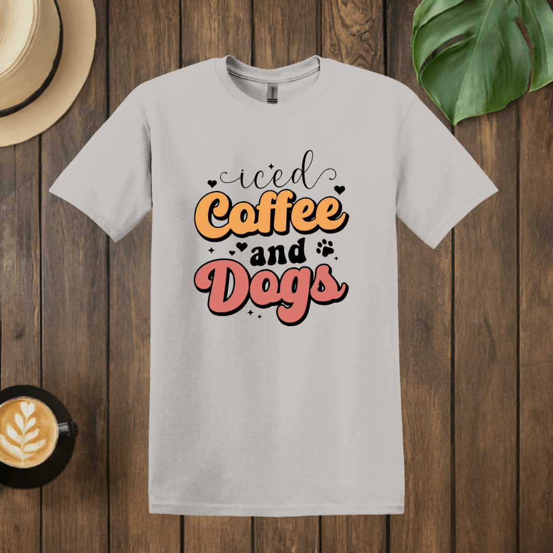 Printify T-Shirt Ice Grey / S Iced Coffee and Dogs T shirt