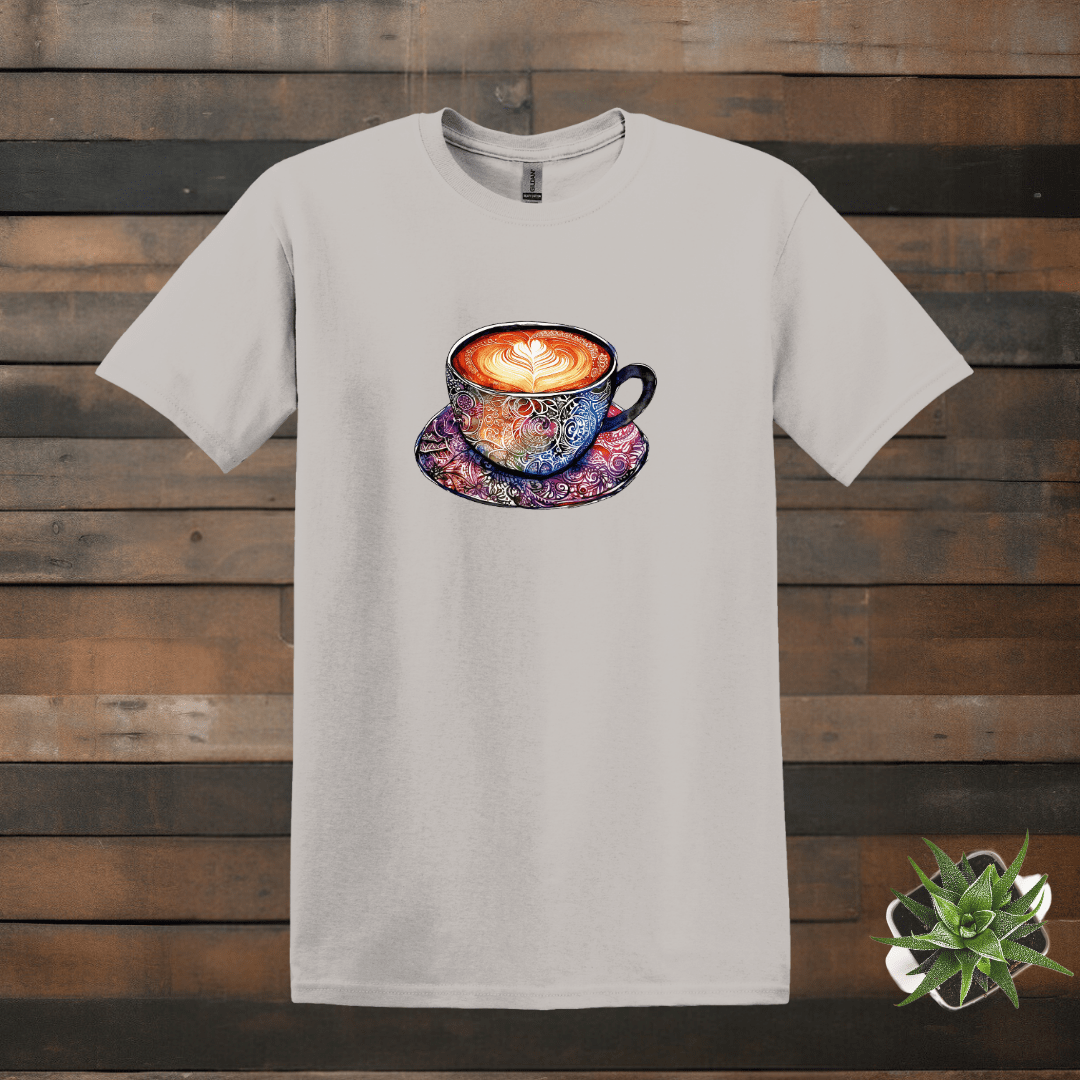 Printify T-Shirt Ice Grey / S Kaleidoscope Coffee Cup T shirt