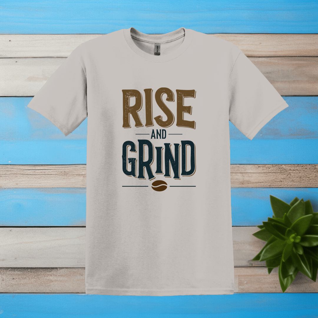 Printify T-Shirt Ice Grey / S Rise and Grind T shirt