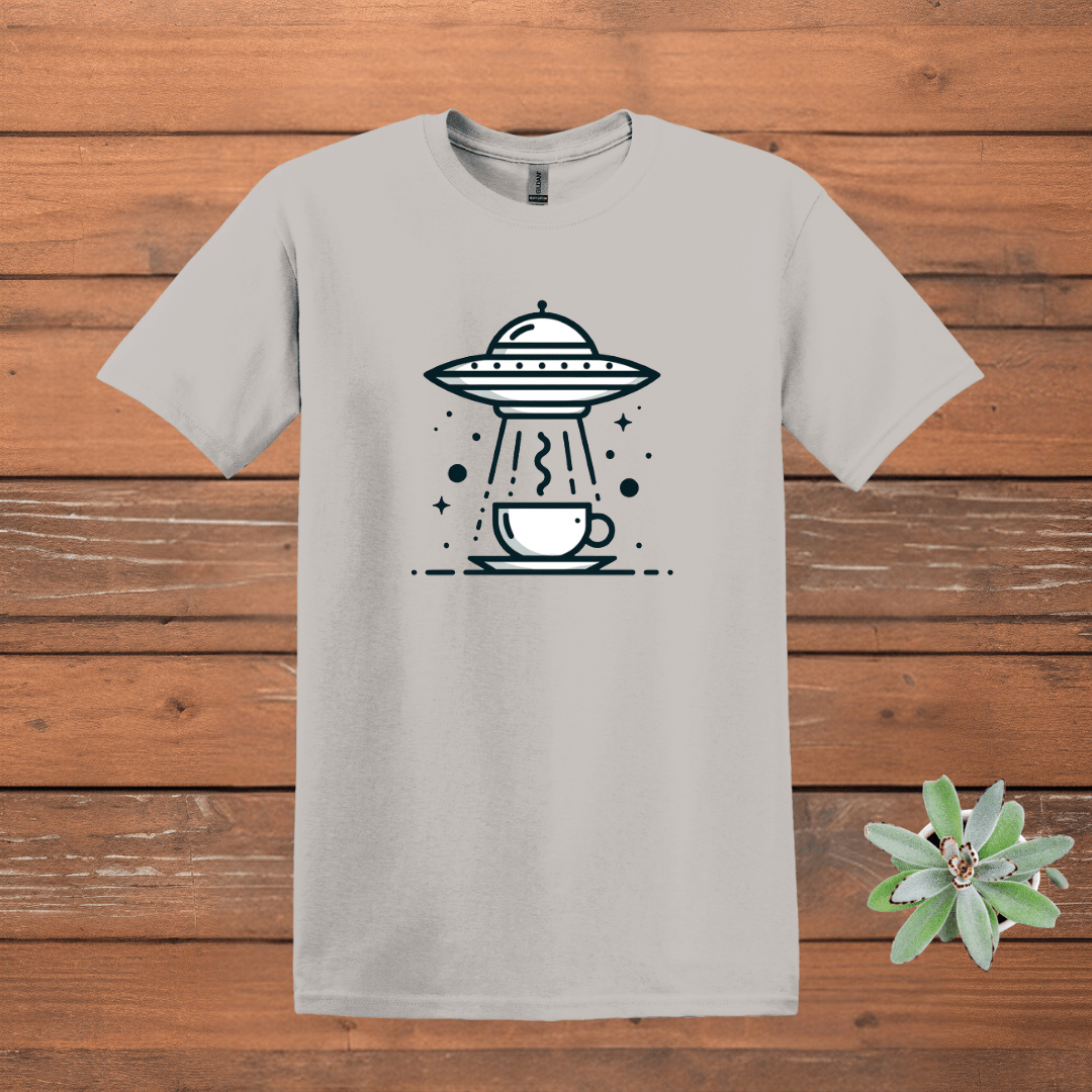 Printify T-Shirt Ice Grey / S UFO Coffee T shirt