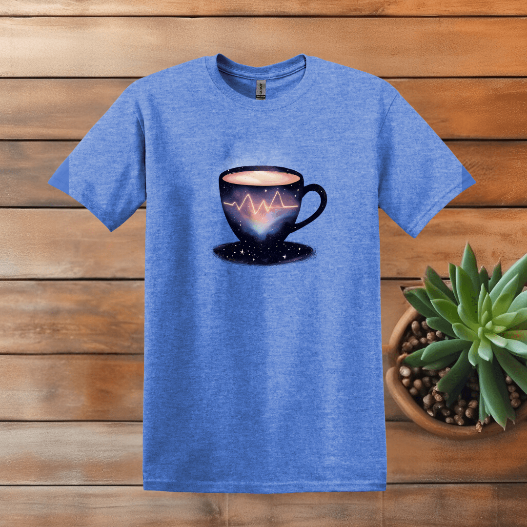 Printify T-Shirt L / Heather Royal EKG Coffee Cup T shirt