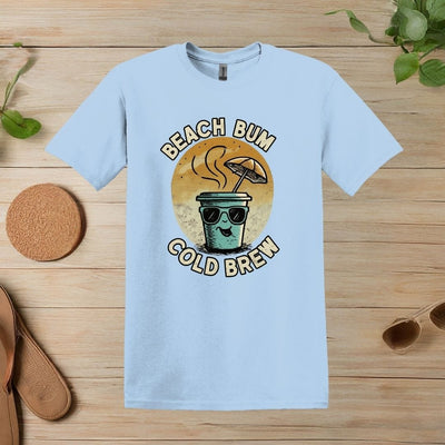 Printify T-Shirt Light Blue / S Beach Bum Cold Brew T shirt