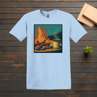 Printify T-Shirt Light Blue / S Campfire Coffee T shirt