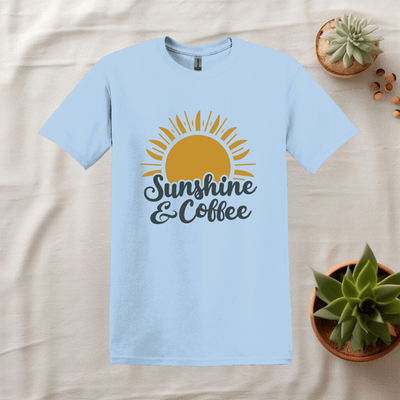 Printify T-Shirt Light Blue / S Coffee and Sunshine Tee T shirt